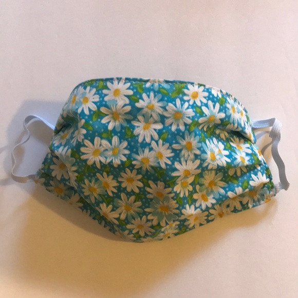 Handmade Accessories - Handmade Face Mask USA DAISIES Cotton Reversible